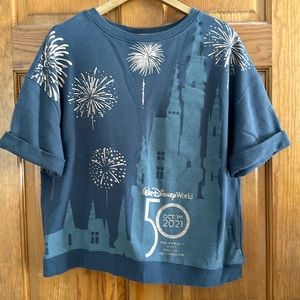 Disney Parks 50th anniversary Short sleeved women’s sweatshirt Sz XL.